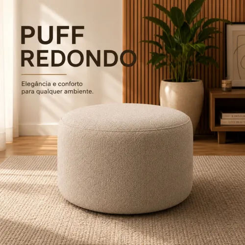 Puff Redondo Premium 60x40 | Fabricação Própria | Conforto e Elegância