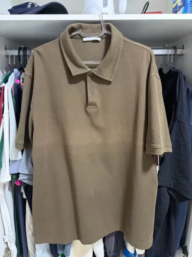 Polo Regular Fit Estruturada Marrom Zara - Tamanho XL / GG