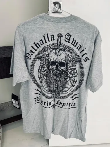 Camiseta Howitzer XL GG Valhalla Awaits Warrior Spirit EDC Affliction CAC Faca USA