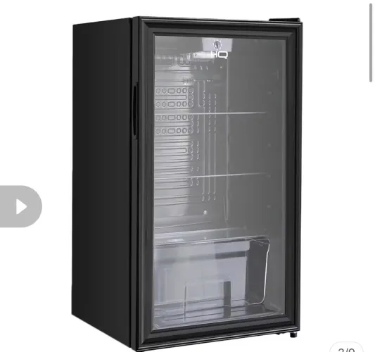 Frigobar Expositor Vertical HQ Vidro Duplo 95 Litros Preto HQ-95FBPV 220V