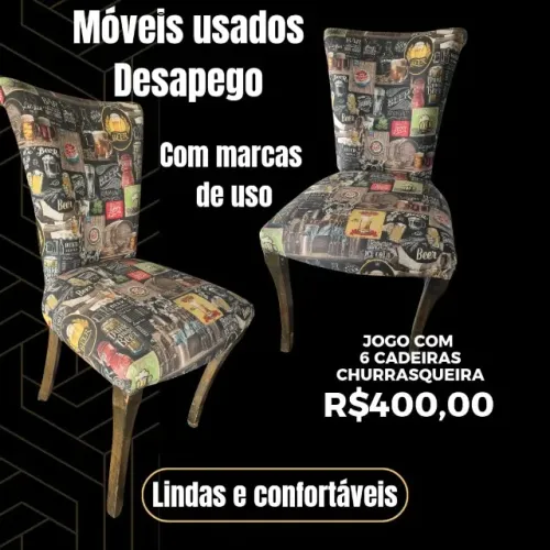 Kit com 6 cadeiras de jantar usadas OPORTUNIDADE