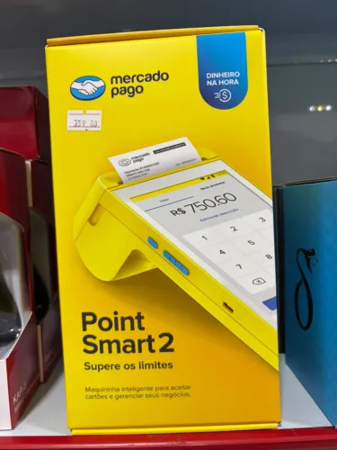 Máquininha de cartão MercadoPago com bobina