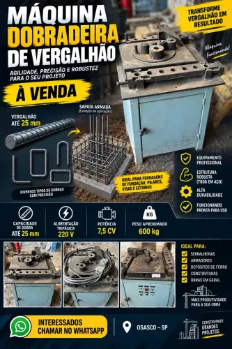 Dobradeira de vergalhões