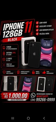 Iphone 11 128gb Preto - Sem detalhe
