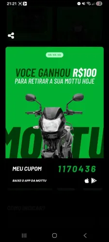 Código Mottu código 1170436