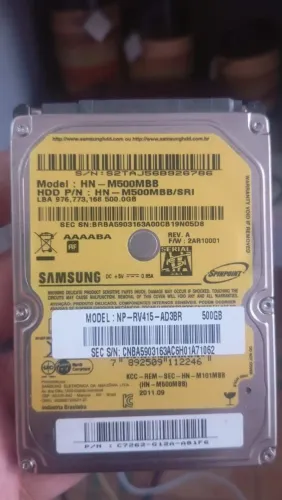 HD de notebook Samsung 500GB 