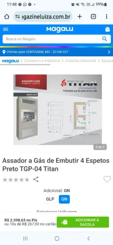 Churrasqueira a gás TITAN /Nova/Sem uso