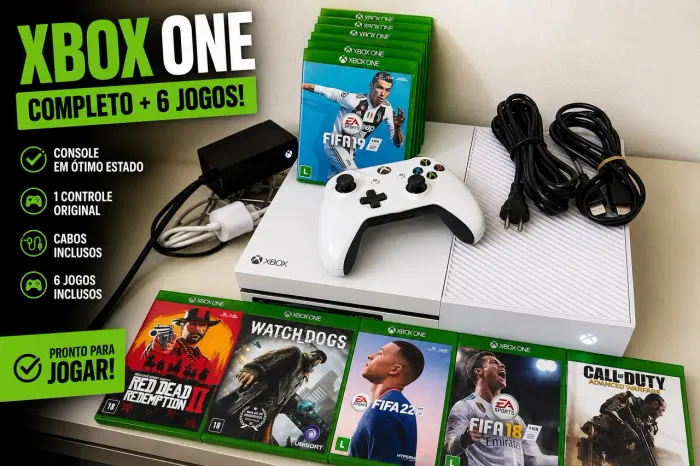 Xbox One 1TB + 10 Jogos + Controle Original - Bundle Completo por Apenas R$ 1.099