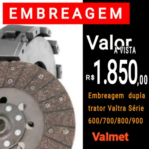 KIT DE EMBREAGEM DUPLA DO TRATOR VALMET ( VALTRA ) SÉRIE 600 - 700 - 800 - 900