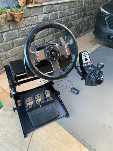 Volante G27 COMPLETO + Câmbio + Pedais + Suporte Cockpit Regulável