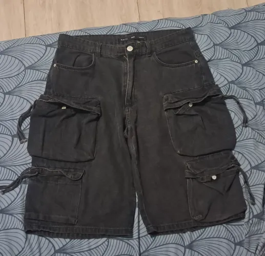 bermuda baggy cargo bluesteel