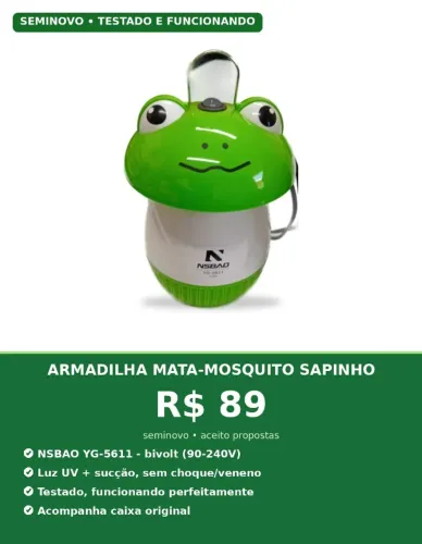 Armadilha Mata-Mosquito Sapinho NSBAO YG-5611 - Seminovo