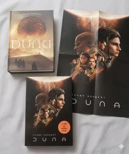 Duna Frank Herbert com Sobrecapa e Pôster em Perfeito Estado