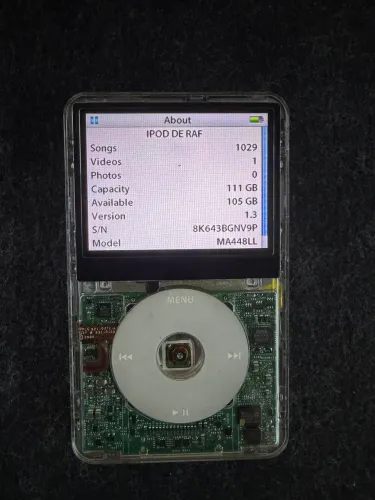 iPod Classic MODIFICADO - SSD 128GB + Bateria Nova + Frente Transparente