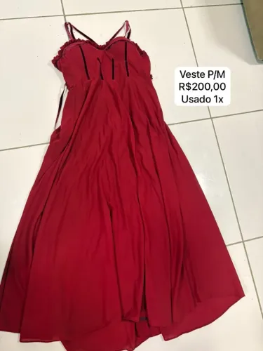 VESTIDO FESTA CASAMENTO, FORMATURA COR VINHO/ MARSALA VESTE ATÉ 42 