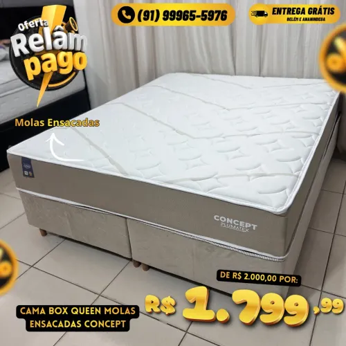 CAMA BOX QUEEN MOLAS ENSACADAS CONCEPT
