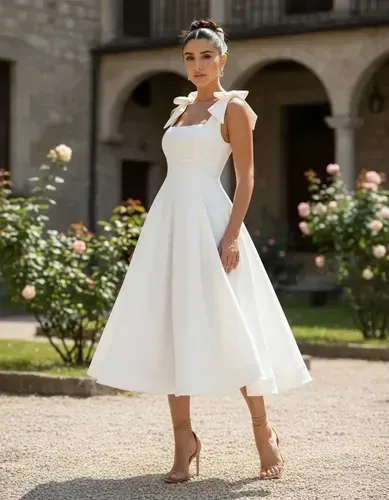 Vestido midi branco 
