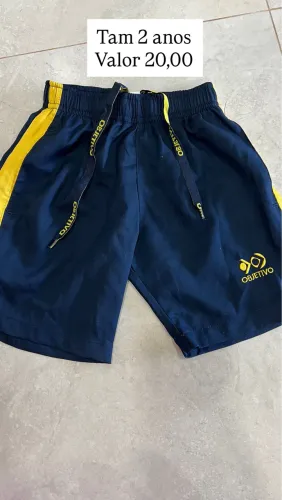 Uniforme escolar objetivo tam 2 anos conjunto ou separado