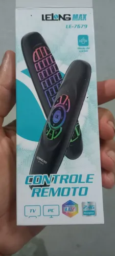 Air mouse controle wireless teclado iluminação rgb compatível com TV tvbox PC projetor 