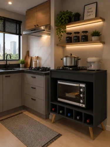 PROMOÇÃO Balcão para Forno, Cooktop e Bebidas Novo
