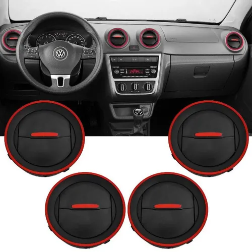 Kit 4 Difusores de Ar Vermelho Volkswagen Gol Voyage Saveiro G4 G5 G6 G7 G8