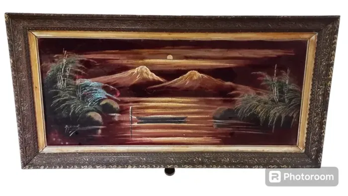 quadro Maria Augusta pintado em tecido de veludo 1,03 cm