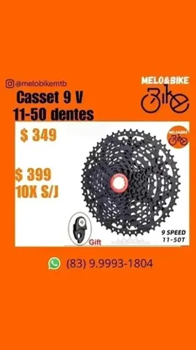 Kasset 9 velocidades Zitto + prolongador 
