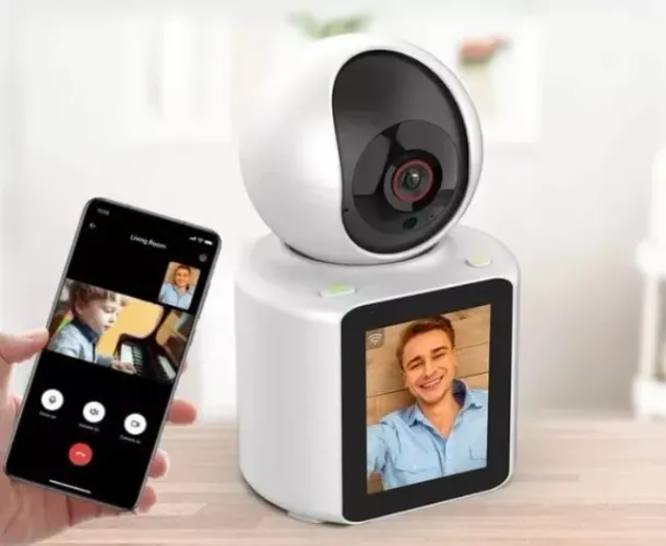 Câmera Wi-fi 4mp com Monitor e Vídeochamada p/ Idosos Crianças etc