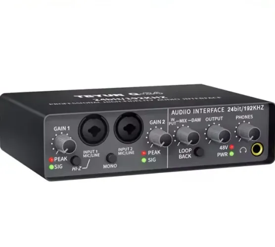 Placa AUDIo Oficial Áudio Interface Gravação Mic Condenser Phanton power Q-24