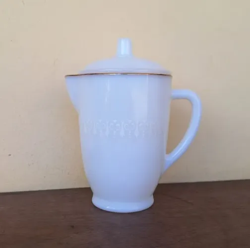 ANTIGA JARRA PARA TERMO-REY GRAVATINHA BRANCA NOVA, SEM USO!!! ANTIGUIDADE, RELÍQUIA.