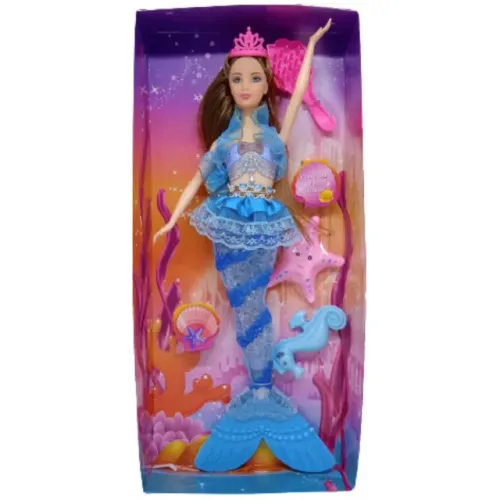 boneca sereia (3pcs) hyh-65 c/acess color mermaid 36cm