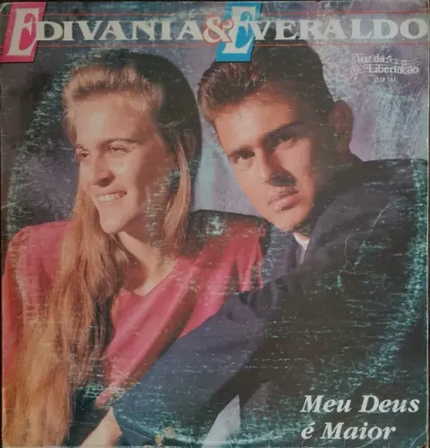Lp Disco de Vinil Gospel Evangélico Edivania e Everaldo - Meu Deus É Maior
