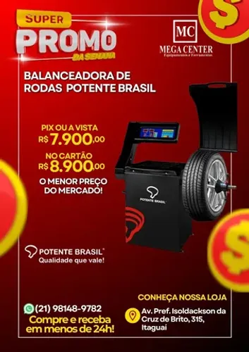 Balanceadora de rodas automática Potente Brasil