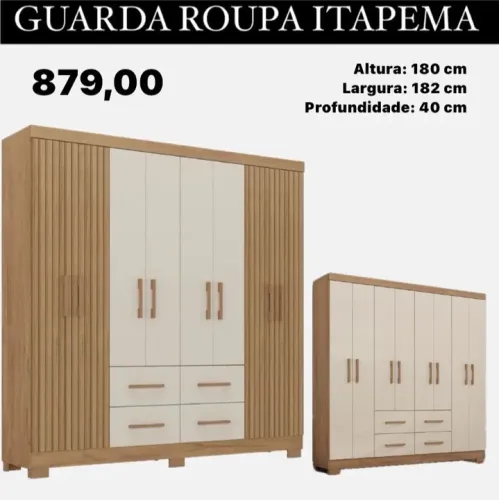 Guarda-roupa ripado itapema 1.82 - ENTREGA HOJE !!!