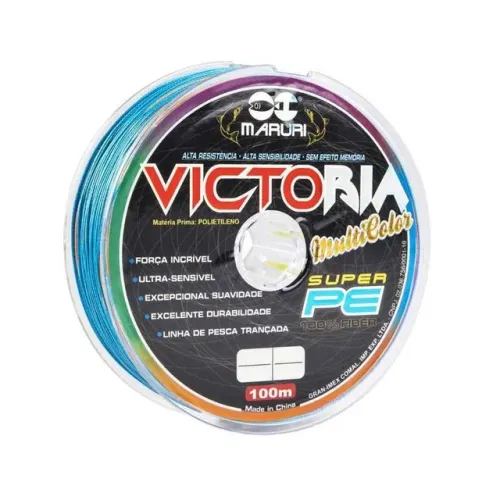 Linha multifilamento Maruri X8 Victoria multicolor. 100 metros. Nova 