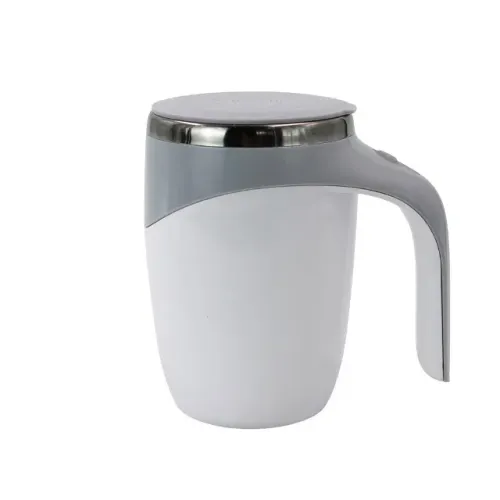 Caneca Térmica Tampa 380ml Mixer A Pilha Leite Cafe Branco