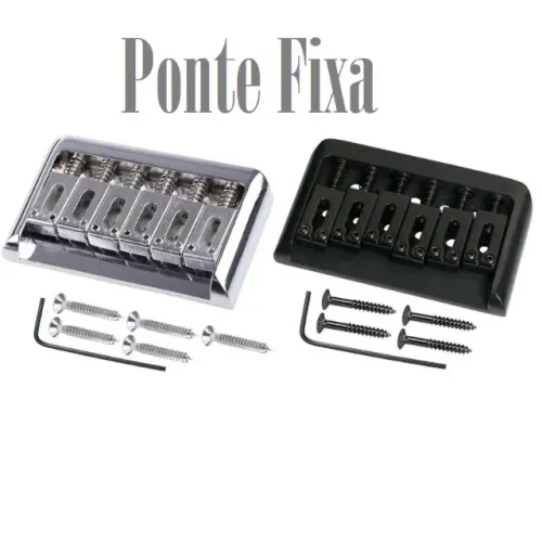 Ponte Fixa Guitarra Strato Telecaster Strato Prs Deluxe Cromo / Preta