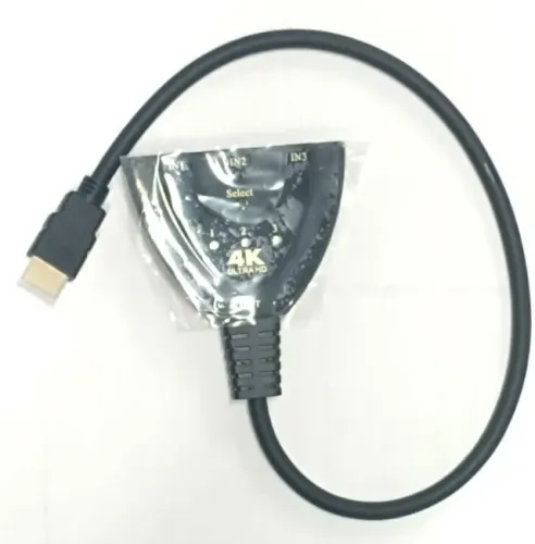 Hub Hdmi Switch 3x1 Adaptador Divisor Sinal 4K Cabo 3 Entradas E 1 Saída