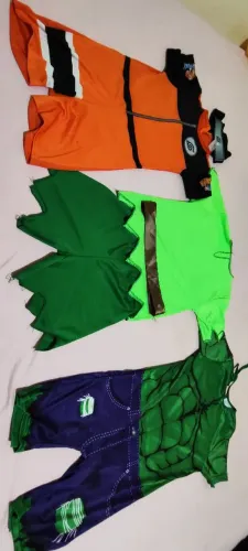 Fantasias Infantis - Naruto, Hulk e Peter Veste de 5 a 8 anos. Pan - Tamanho P