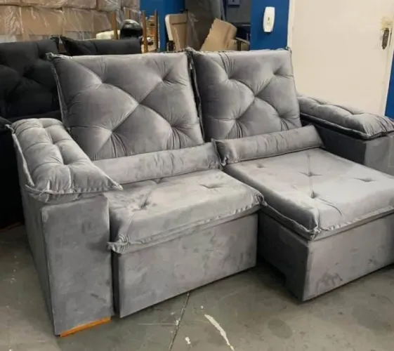 Luxuoso sofá retrátil e Reclinável com molas