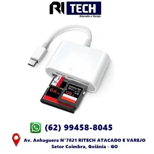 Leitor De Cartão Memória Sd Tipo C Cartão Tf Imenso 1 Ano de Garantia Celular Pc