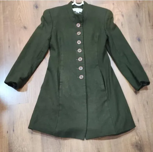 Sobretudo de lã verde militar Tam. P