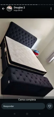 Cama Box Casal com Cabeceira e Baú