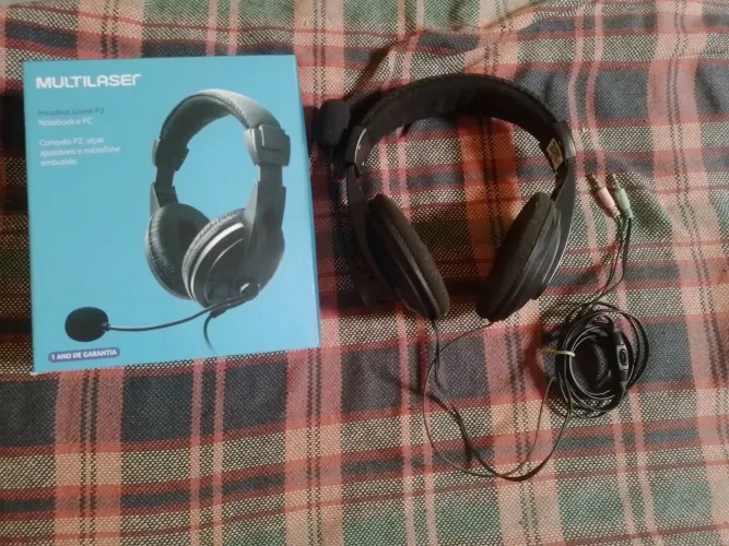 Headset Multilaser Giant P2 Usado C/ Caixa LEIA DESCRIÇÃO