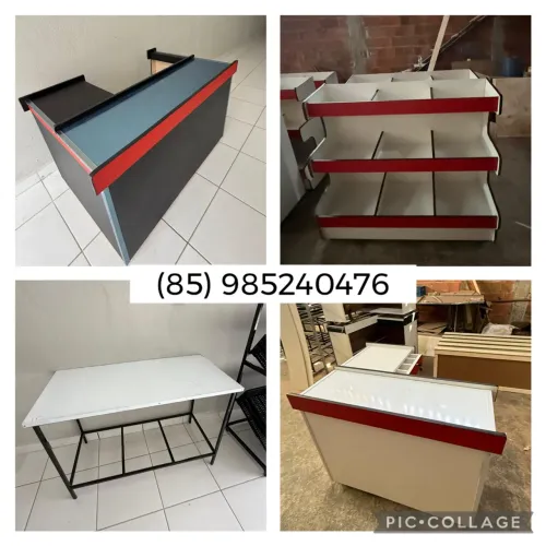 Balcão Caixa | Fruteiras | Mesas Inox | Balanças | Estante Rústica  