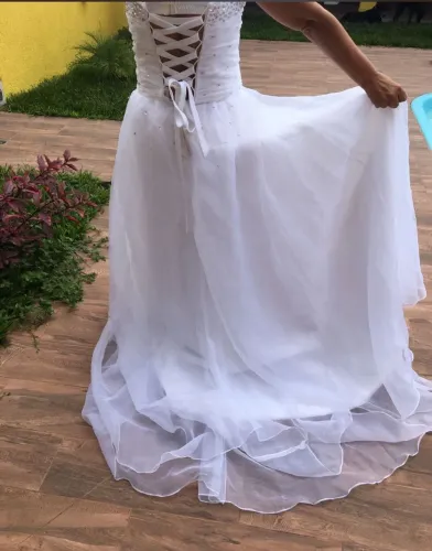 Vestido branco de noiva ou para 15 anos novo organza