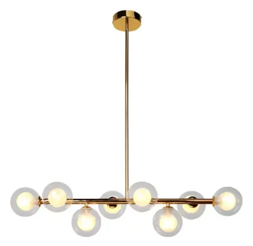 Lustre Pendente Ilumilider 8 Globos Esfera Vidro Molecular Jabuticaba Cor Dourado