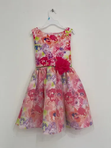 Vestido Infantil Floral Rosa - Festa/Aniversário