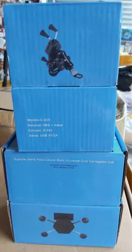 Queima de estoque: 2 em 1 Carregador e Suporte de Celular para Moto Universal Garra