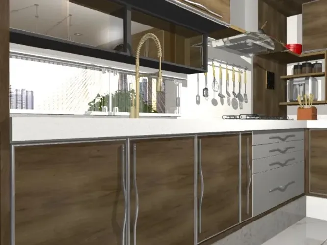 Cozinha Planejada Titânio Obispa Reflecta Bronze. leia o anúncio abaixo.